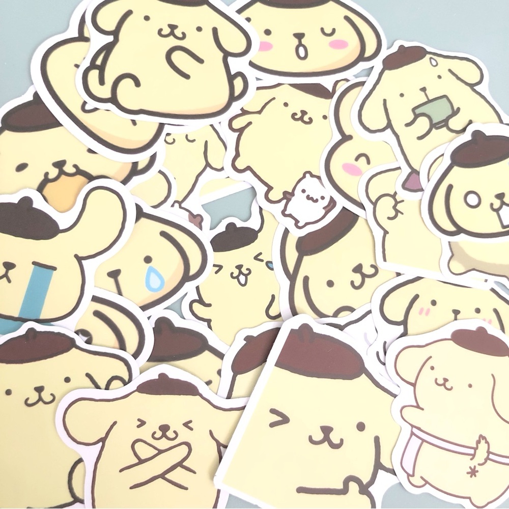NWT 25ct Kawaii PomPomPurin Sanrio Stickers Set Assorted Variety Pack 2”